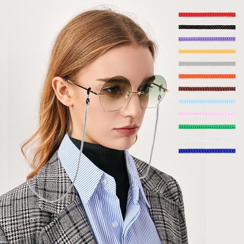 BILIONE 12Pcs Nylon Eyeglasses Strap Braided, Glasses Lanyard for Women Men & Kids, Eye Glasses Holder Strings Around Neck