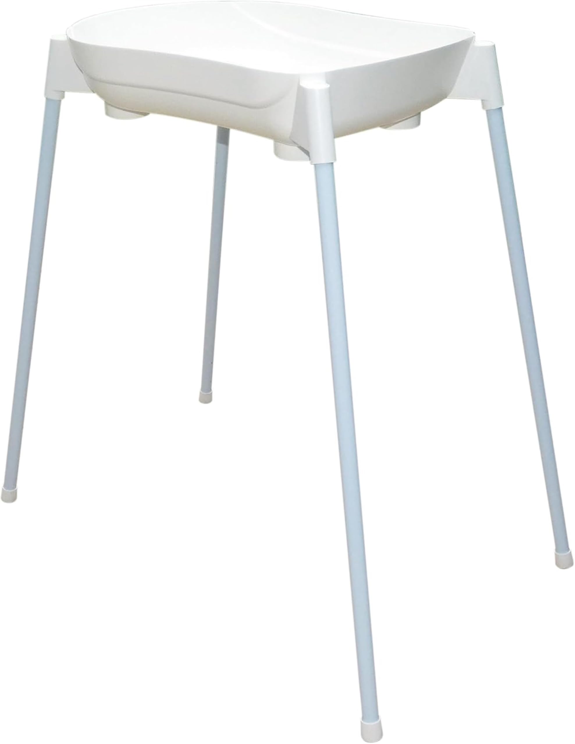 dBb Remond Support Baignoire Bébé Grand Modèle - Stable et Sécurisé - Pieds Amovibles Antidérapants en Métal Rilsanisé Blanc - Tuyau de Vidange - H83 x L100 x l53 cm - pour Baignoires 4 Mois et +