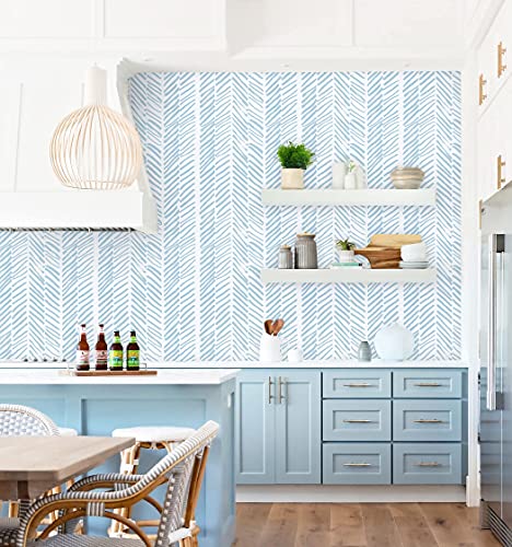 Guvana Line Peel And Stick Wallpaper Blue And White Wallpaper Stripe Contact Paper 17.7"X118" Self Adhesive Wallpaper Removable Contact Paper Decorative Wallpaper For Bathroom Livingroom Covering #TOP5