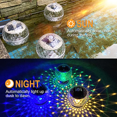 Floating Pool Lights, Solar Pool Lights With Rgb Color Changing Waterproof Pool Lights That Float For Swimming Pool At Night Hangable Led Disco Glow Ball Lights For Pond, Garden, Backyard (2 Pcs) #TOP2