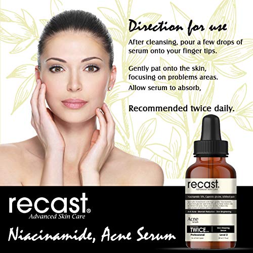 Image of Recast Acne serum with Niacinamide 10%, Capryloyl glycine, Ichthyol pale - Acne | Blemishes |Skin brightening | Skin clearing - 30ml