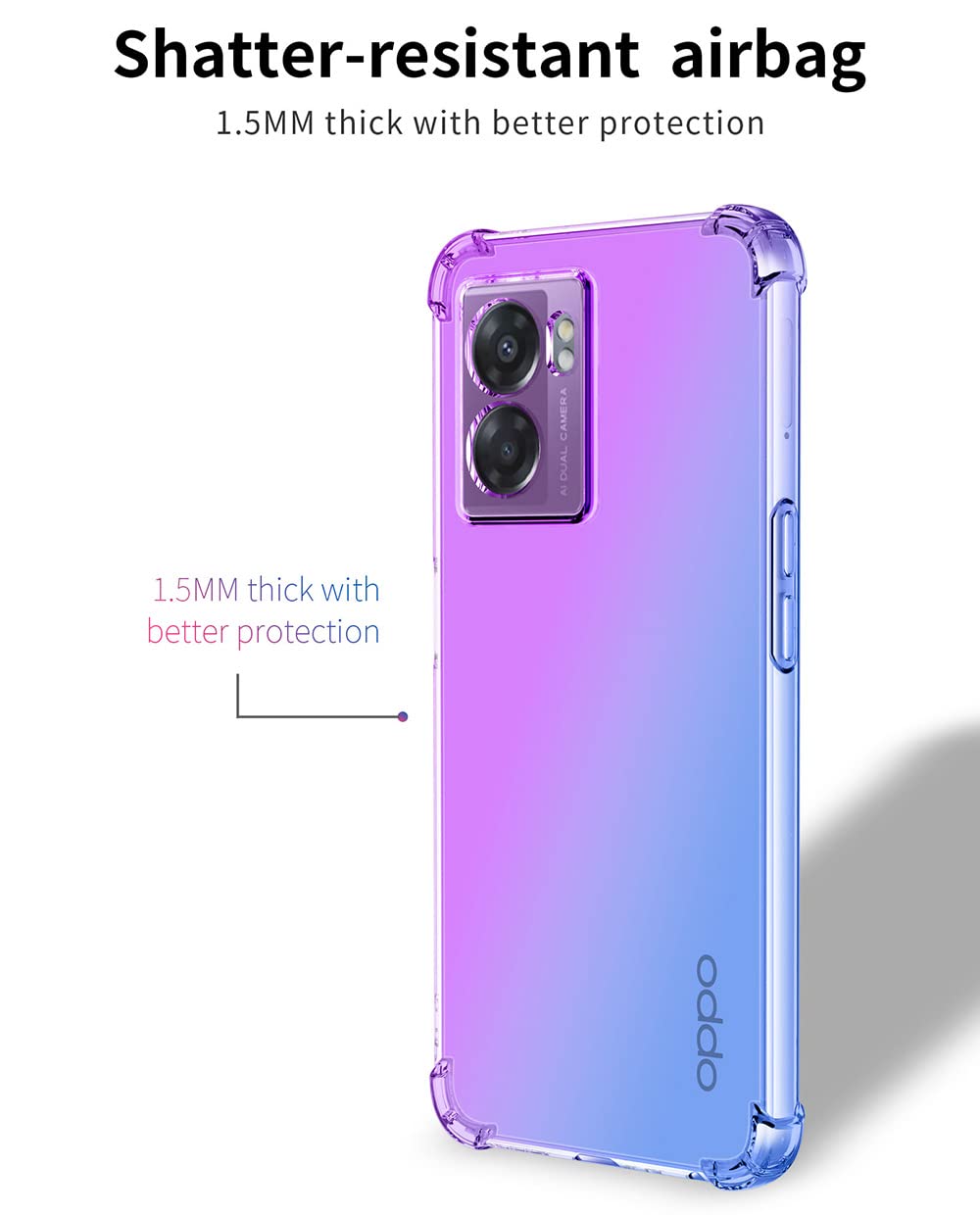 Coque Dégradée Rouge Mince SEAHAI Coque Pour Oppo A57s / Oppo A57 4G, Étui En Gradient Coque Silicone Gradient