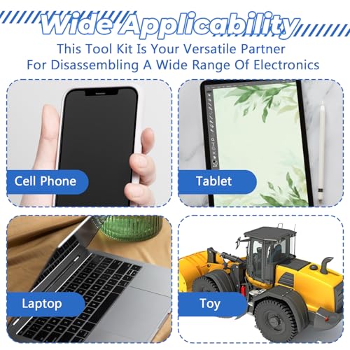 Nogeqi 8 Stück Metall Handy Reparatur Werkzeug Set, Ultradünn Spudger Telefon Reparatur Werkzeuge Set Pry Tool Langlebig Öffnungswerkzeug für Handy, Laptop, Tablet