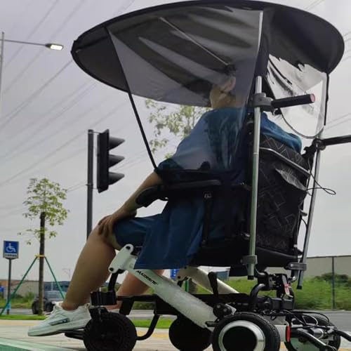 Pare-soleil pour fauteuil roulant électrique réglable et imperméable - 2