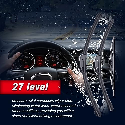 3 Wipers 26"/20"/16" Windshield Wiper Blades Fit for Dodge Grand Caravan 2019 2018 2017 2016 2015 2014 2013 2012 2011 2010 2009 2008 OEM Quality J/U Hook Adapter by icexsnow - Image 4
