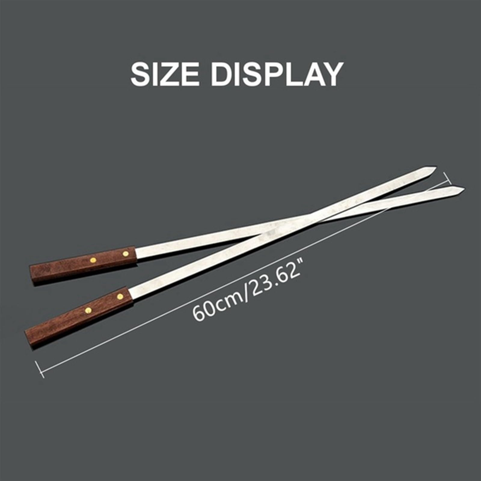 Spiedini per Barbecue, Spiedini for Kebab, 5 Pezzi/Set spiedini Larghi for Barbecue in Acciaio Inox con Manico Lungo in Legno forchetta for Bastone