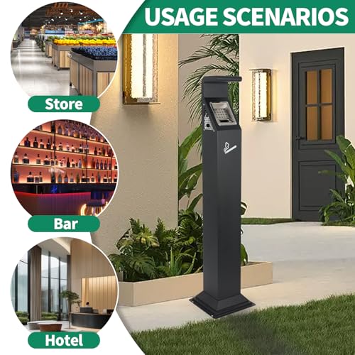 Caneca de basura vertical exterior acero inoxidable 46.5" miniatura 6