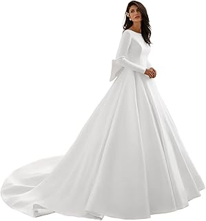 Long Sleeve Wedding Dress Vintage Lace Chiffon Boho Beach Bridal Dress for Wedding Evening Prom with Long Train AS009