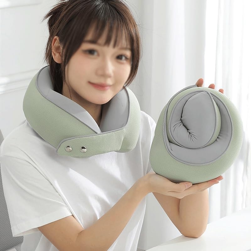 U-Shaped Travel Portable Pillow Featuring A Foldable Memory Foam Neck