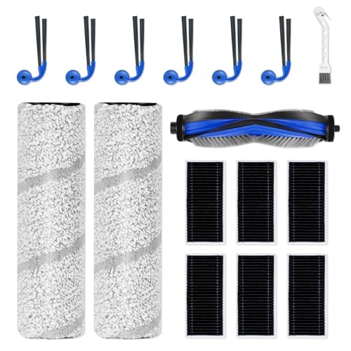 Image of Replacement Accessories Compatible with Ecovacs Deebot X11 Pro Omni / X11 Omni Cyclone Robot Vacuum Cleaner, Parts Include 1 Main Brush, 2 Roller Mop Pads, 6 Hepa Filters, 6 Side Brush