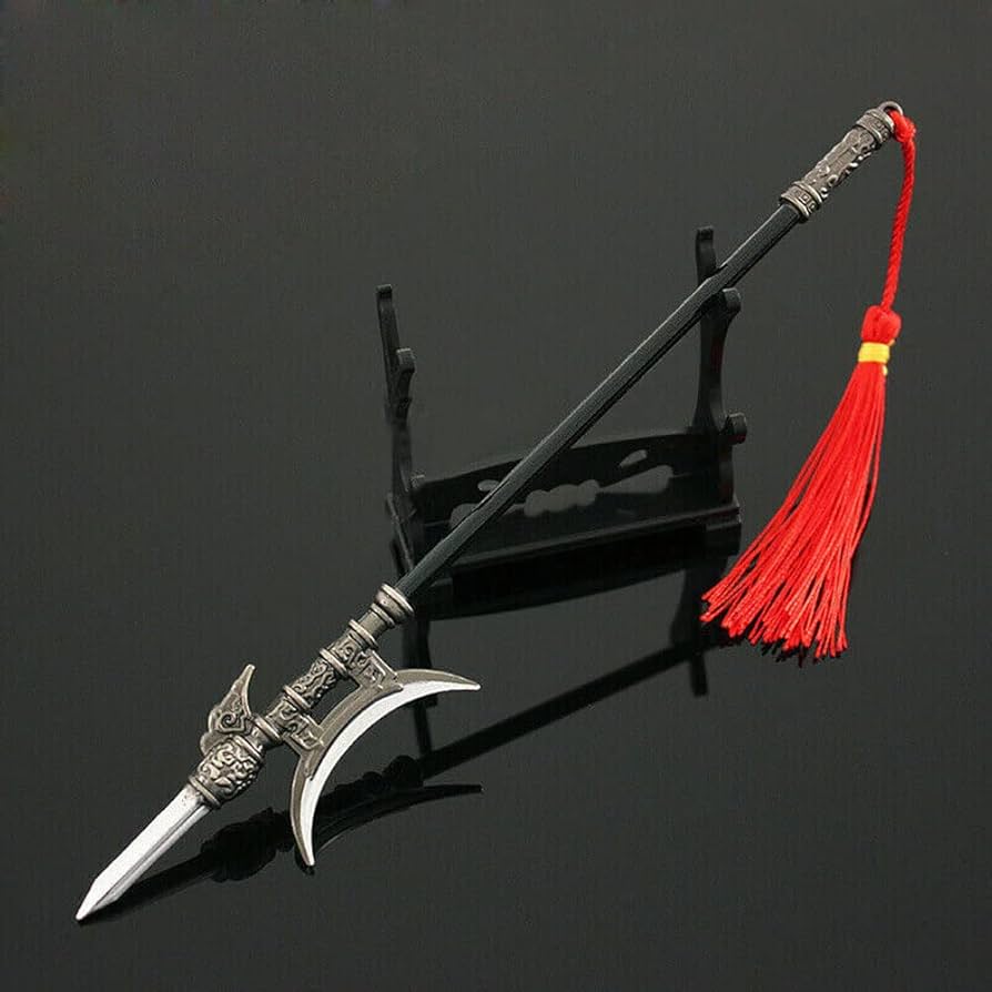 Amazon.com: nyyuqi 1/12 比例金屬中國古代矛劍Halberd 武器模型