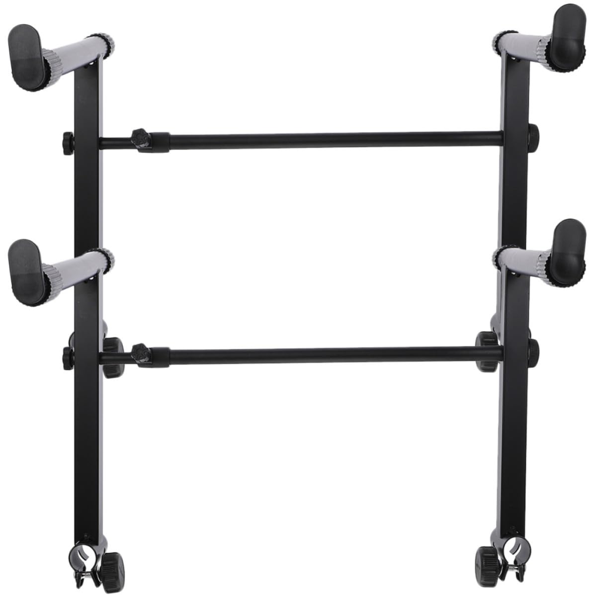 2 Sätze Eisen Tastaturständer Doppelt , Schwarz , Klappbar