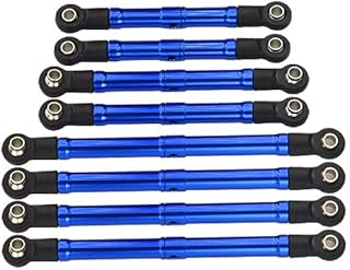 Aluminum 6061-T6 Adjustable Tie Rods Linkage for Traxxas 1:18 TRX4M Ford Bronco Crawler 97074-1 / TRX4M Land Rover Defender 97054-1 Upgrades - Blue