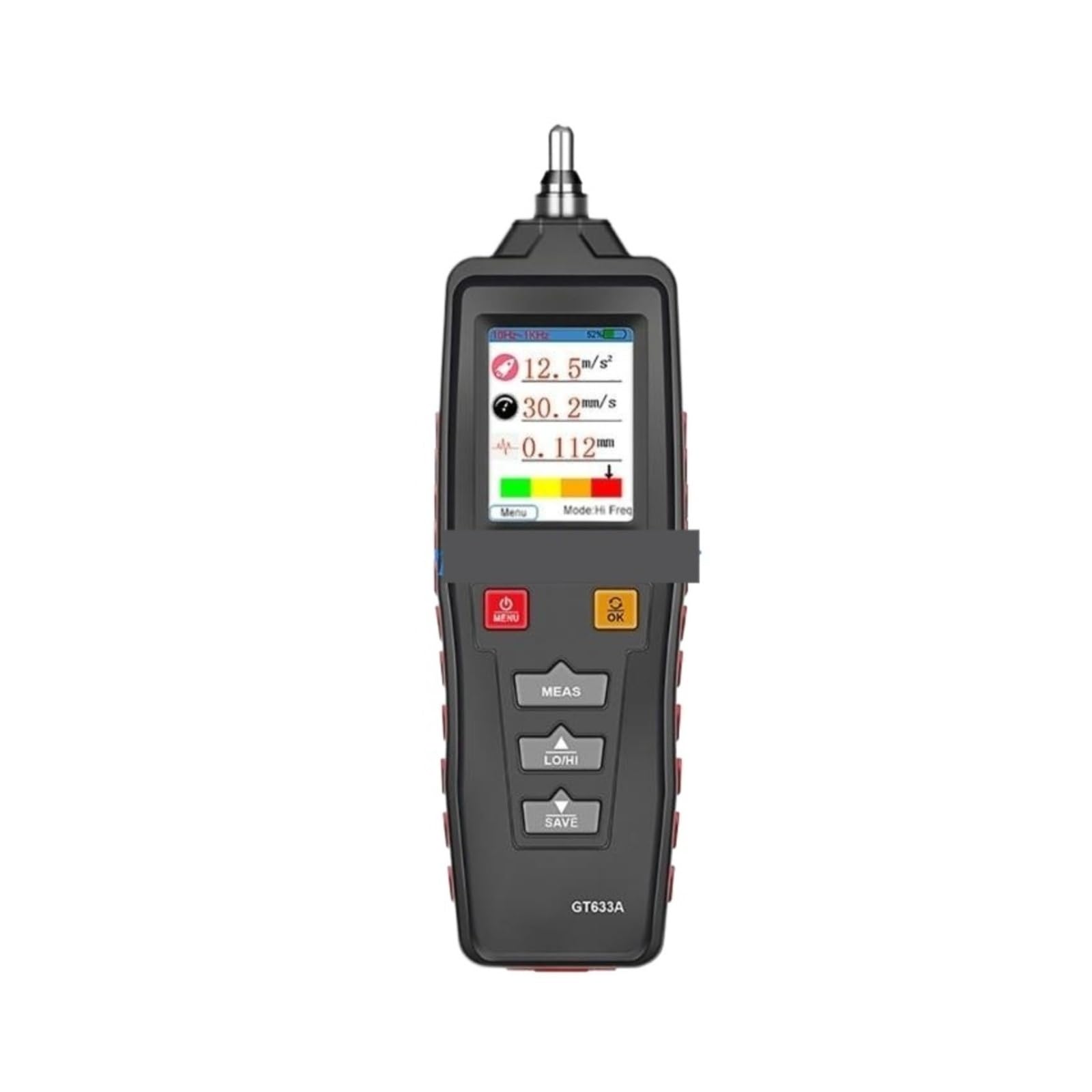 Miernik drgań, Cyfrowy miernik wibracji Sondy gwintowane Tester pomiaru wyświetlacza LCD,dla domu, pracy