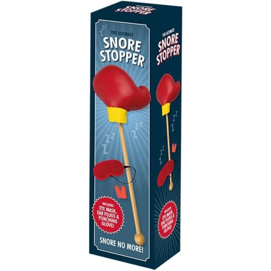 LND Gifts Ultimate Snore Stopper Set: Humorous Anti Snoring Solution with Ear Plugs, Comfortable Eye Mask, and Punching Glove - Ideal Joke Gift For when you need a good nights sleep
