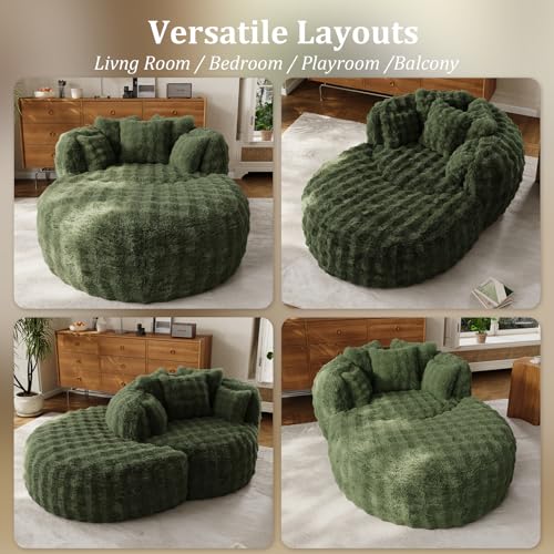 Sillón Chaise Plegable Peluche Verde miniatura 6