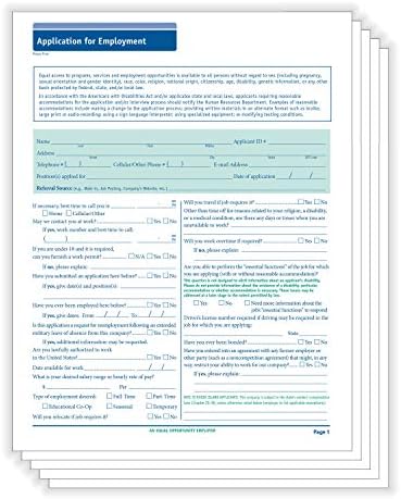 ComplyRight 50 State Compliant Job Application | Long Form |17" X 11"|50 Pack|