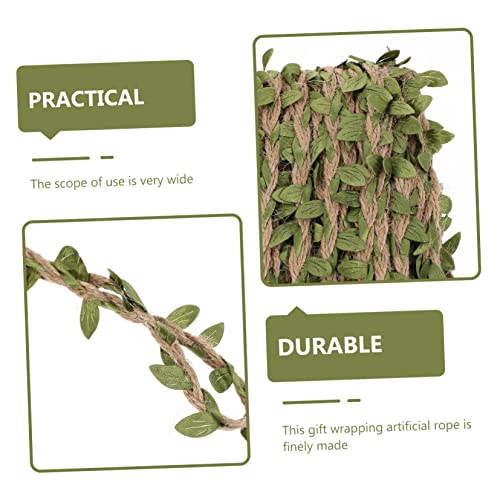 Cuerda de arpillera natural con hojas artificiales VALICLUD para decoración DIY 3