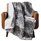better home and garden Cozy Faux Fur Throw (Brown/White Leopard, 50in X 60in)