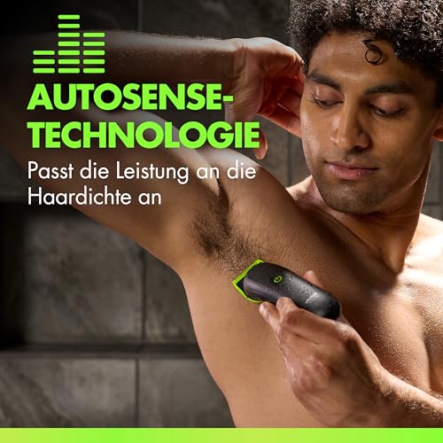 GilletteLabs i5 Body + Intimate Trimmer Herren mit SkinFirst-Technologie — Intimrasierer Mann für Körper & Intimbereich, Wasserdichte — Schwarz/Grün 3