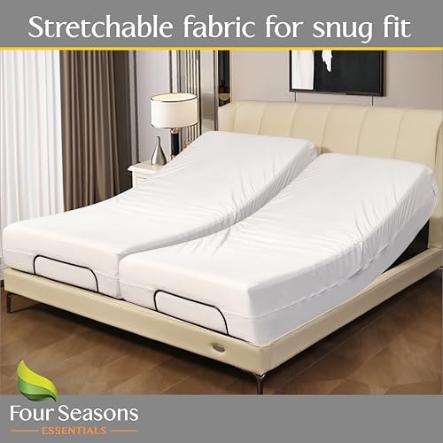 Split Queen Mattress Encasement 30" x 80" (2PCs) - Waterproof Zippered Protector Hypoallergenic Premium Quality Cover for Adjustable Beds and Split Mattresses (11"-16" Depth)