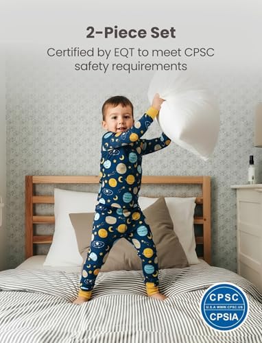 Image of PATPAT Bamboo Viscose Pajama Sets for Toddler Boys & Girls Baby Kids, Ultra-soft Snug fit Pjs Sleepers for Birthday Holiday