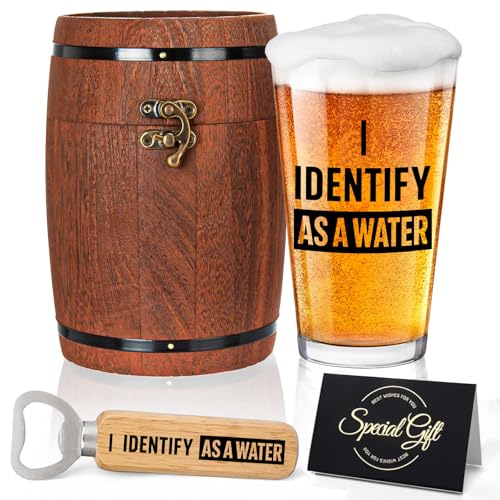 Joybble Birthday Gifts for Men, Funny and Unusual Beer Glass Gift Set for Men, Beers & Craft Ale Gifts for Husband, Novelty Father's Day Pint Drinks Presents for Dad or Brother, Cool Pint Glasses