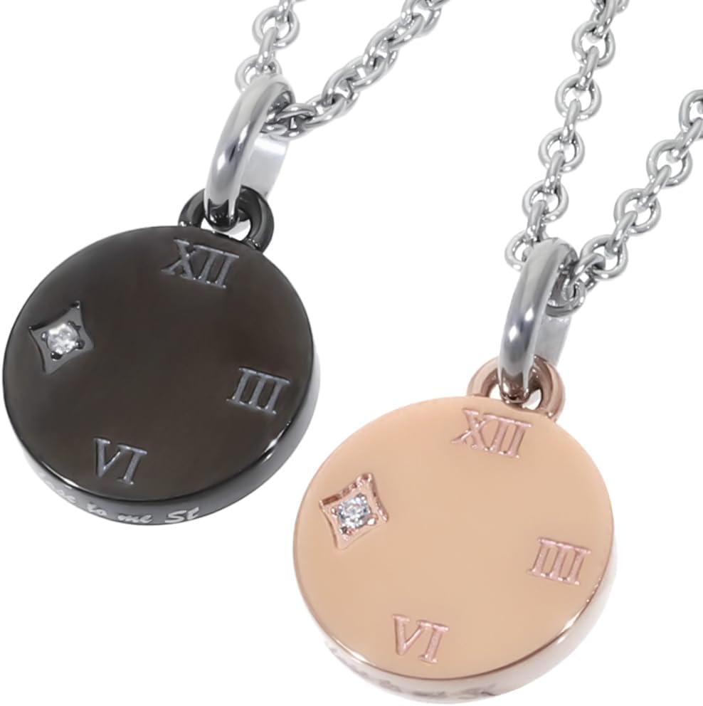 クローストゥーミー] 特 別 仕 様 ローマ数字 コイン サージカルステンレス ペアネックレス カップル お揃い