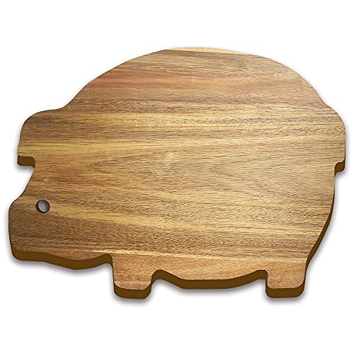 Twin House Funny Pig Acacia Wood Cutting Board, Funny Farmhouse Gift, Large Multipurpose Sustainable Acacia Wood Cutting Board For Meat And Vegetable, Cheese #TOP1