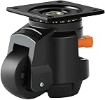 VEVOR Leveling Casters, Set of 4, 2200 lbs Total Load Capacity, 2.5 inches, Heavy Duty with Upgraded Handle Design, 360 Degree Swivel Caster Wheels, Adjustable Casters with Feet for Workbench, Machine