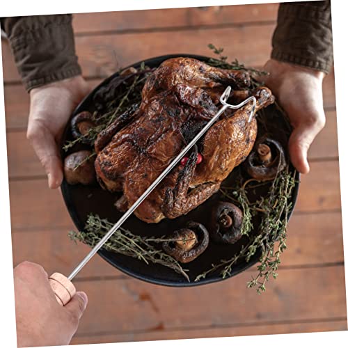 BESTonZON 2 Peças De Aço Inoxidável Grelha De Gancho De Carne Ganchos De Ferramenta Ao Ar Livre Ganc