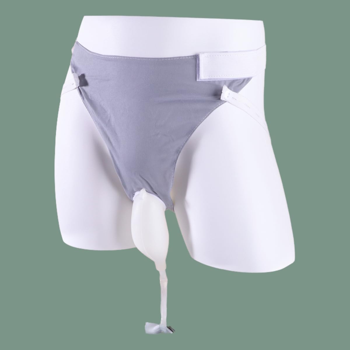 Portable Wearable Urine Collector for Men, Includes 2000ml & 1000ml Silicone Bags, Leak-Proof Design with Adjustable Comfort Straps, Ideal for Daily Use and Travel Men Grey