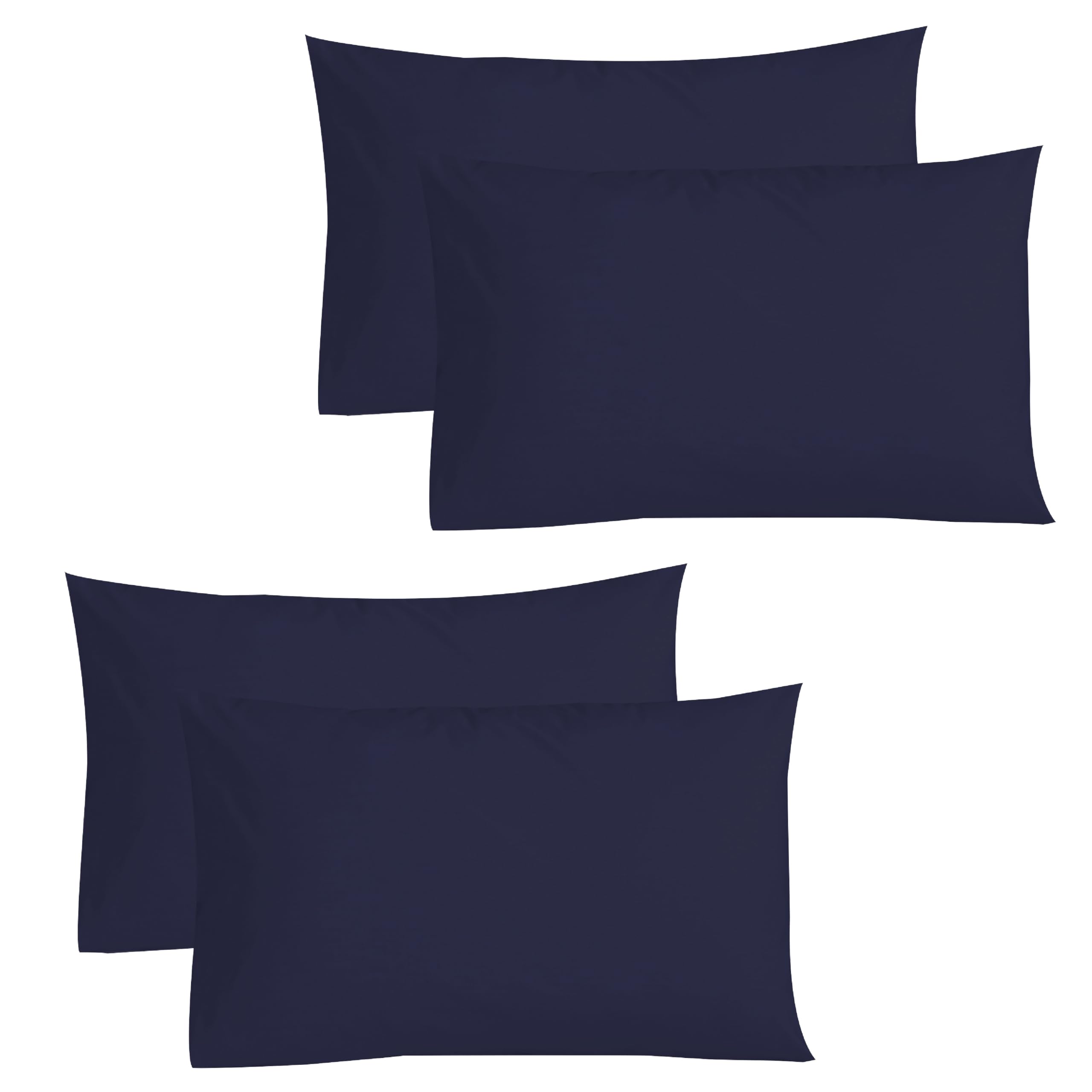 Funky Gadgets Pillow Cases 4 Pack Navy Blue 200 Thread Count 100% Egyptian Cotton Pillowcases, Soft Breathable & Hypoallergenic Envelope Closure Pillow Covers (50 X 75+15cm) โ image 1