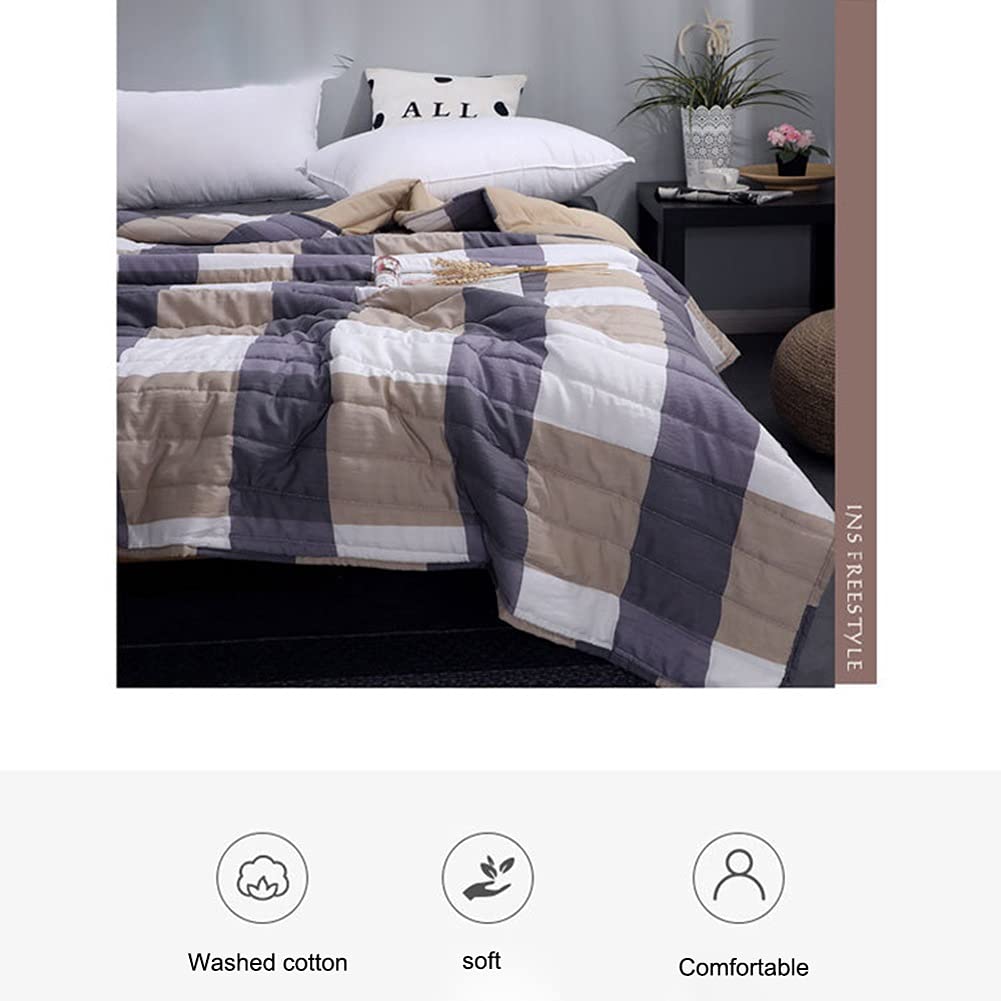ADovz Summer Lavato Trapunta in Poliestere Aria condizionata consolatore Morbido Traspirante Fresco Coperta Sottile Coperta da copriletto da copriletto,Lenzuola