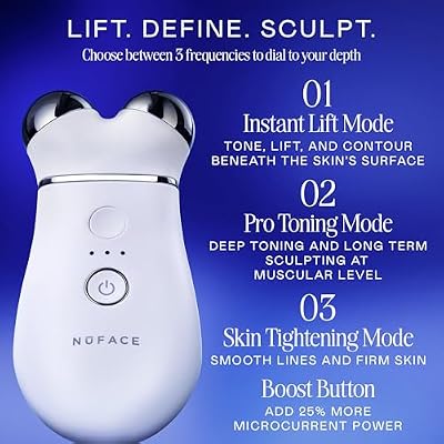 NUFACE Trinity+ Microcurrent Facial Device Kit, FDA-Cleared - Face Sculpting Tool, Skin Tightening Massager & Face Lift Device, Supports Lymphatic Drainage, 3 Frequencies, Activator Gel, Sandy Rose