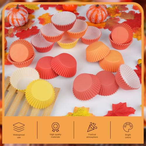 Image of 600Pcs Fall Cupcake Liners Autumn Baking Cups