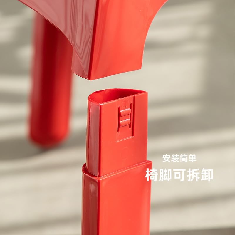 Modern Stackable Plastic Chairs with Two Size Seat Height - Ideal for Home and Office Use (Beige,Seat Height 47CM)