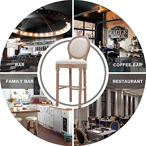 Virabit Counter Height Chairs Set Of 4, French Country Bar Stools With Solid Wood Frame And Upholstered Seating, 26 Inch Bar Stools #TOP6
