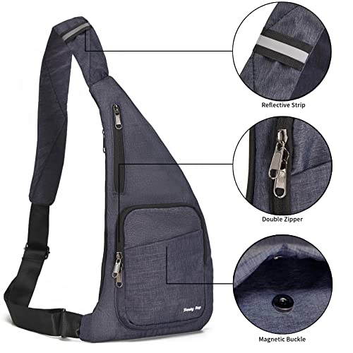 Image of Seoky Rop Sling Bag Slim Personal Purse Pocket Small Crossbody Chest Bag | Lightweight,Ultra Thin,Water Resistance,Anti-pickpocketing,Anti-Thief,Travel Purses,Small Sling Bag,Travel Workout