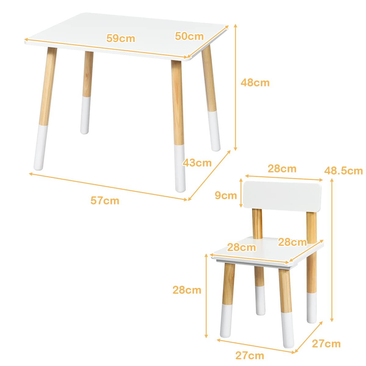 LIFEZEAL Juego de mesa infantil con 2 sillas multifunción, juego de mesa y silla para niños de 3 a 7 años, para guardería, sala de estar, habitación infantil