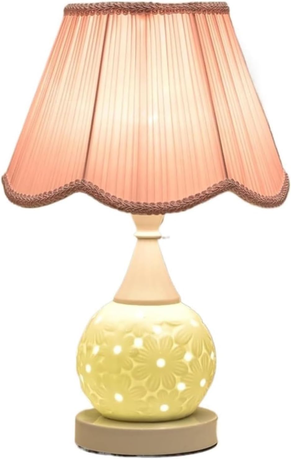 Modern Table Lamps Ceramic Lamp with Fabric Lampshade Bedside Nightstand(3)