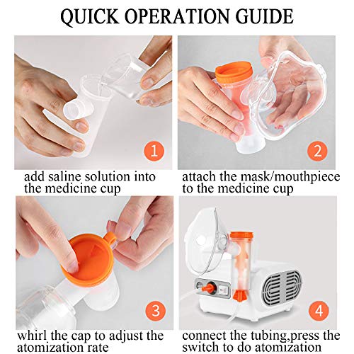 MGLIFMLY Portable Compressor Nebuliser, Home Nebuliser Machine Personal Steam Atomizer for Kids and Adult, Jet Nebuliser Compressor with 1 Set Accessories