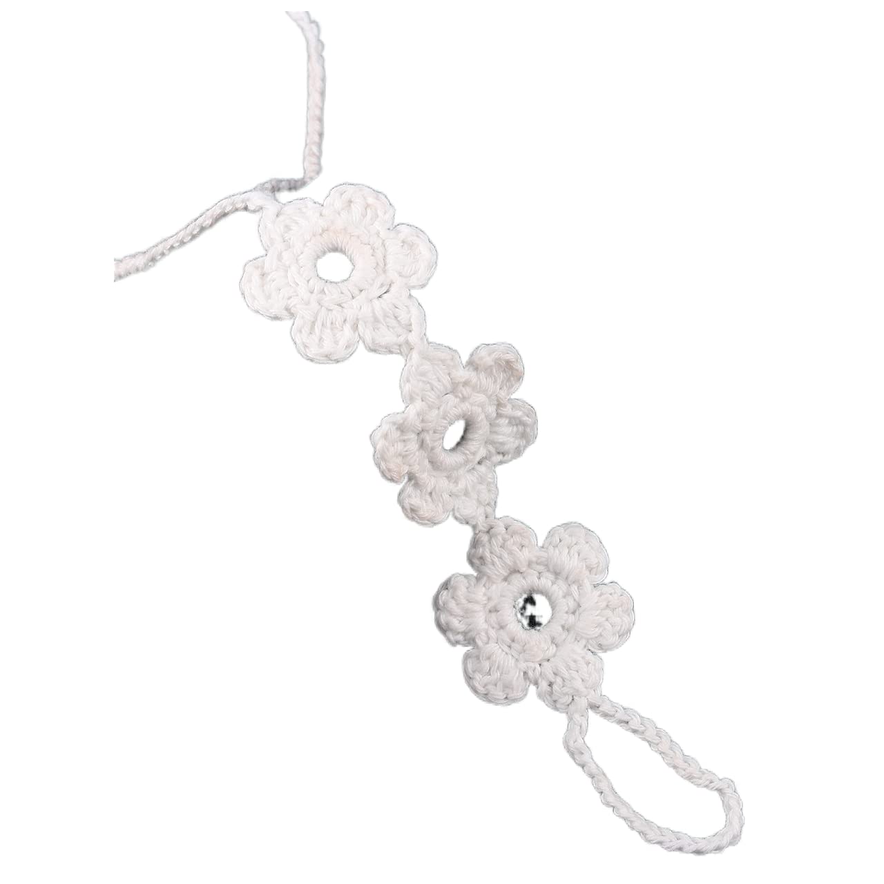 Mosako Boho Flower Crochet Barefoot Sandals Cotton Toe Ring Anklets Beach Ankle Bracelets Bridesmaid Fashion Ankle Jewelry for Women and Girls 2Pcs