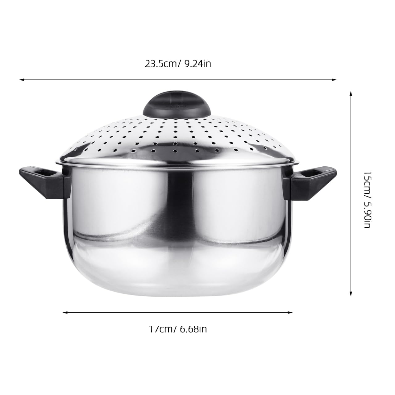 HEMOTON Olla de cocina de acero inoxidable de 16 cm para pasta con fideos de cocina con colador de utensilios de cocina