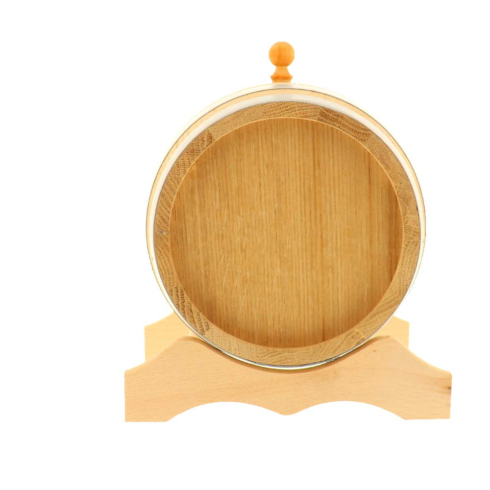 Lot de 3 fûts en chêne de 5 litres - Pour vin, whisky et eau-de-vie - Fabriqué à la main en UE - Avec instructions (français non garanti) - robinet, bouchon et tréteau - Petit tonneau en bois - 27 x