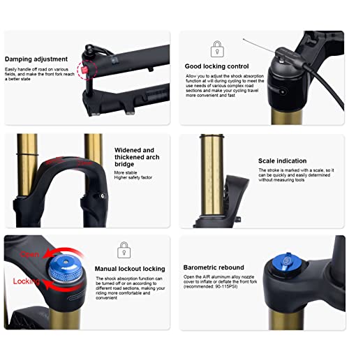 Fourche de vélo de montagne 27.5 pouces légère à suspension - 5