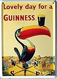 mit Magnet Heart of Ireland Mini-Blechschild Guinness - Tukan, 8 x 11 cm