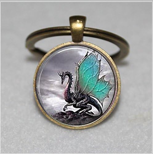 Turquoise Wing Dragon Keychain,Dragon Keychain,or Dragon Keyring Keychain,Unique Key Ring Customized Gift,Everyday Gift Key Chain