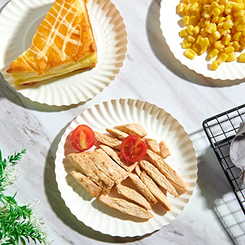 400 Pack 6 Inch White Paper Plates Uncoated, Disposable Dessert Paper Plates, Light Weight 6" Round Paper Plates, Small Paper Plates For Home, Party, And Everyday Use #TOP3