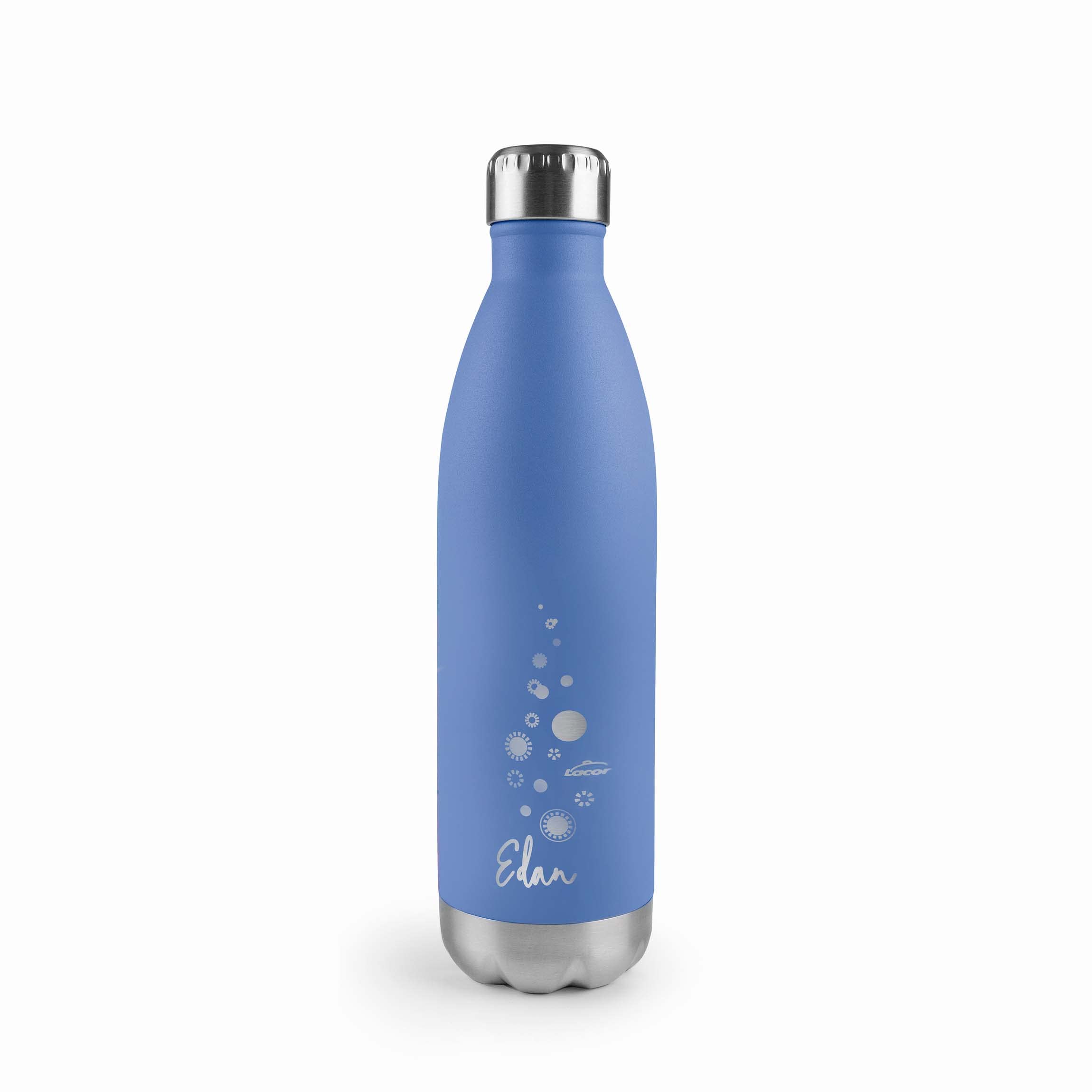 Lacor - 62586 - Edan Stainless Steel Bottle, Water Bottle, Double Wall Insulation, Screw Cap, BPA, Capacity: 0.75 L, Sky Blue